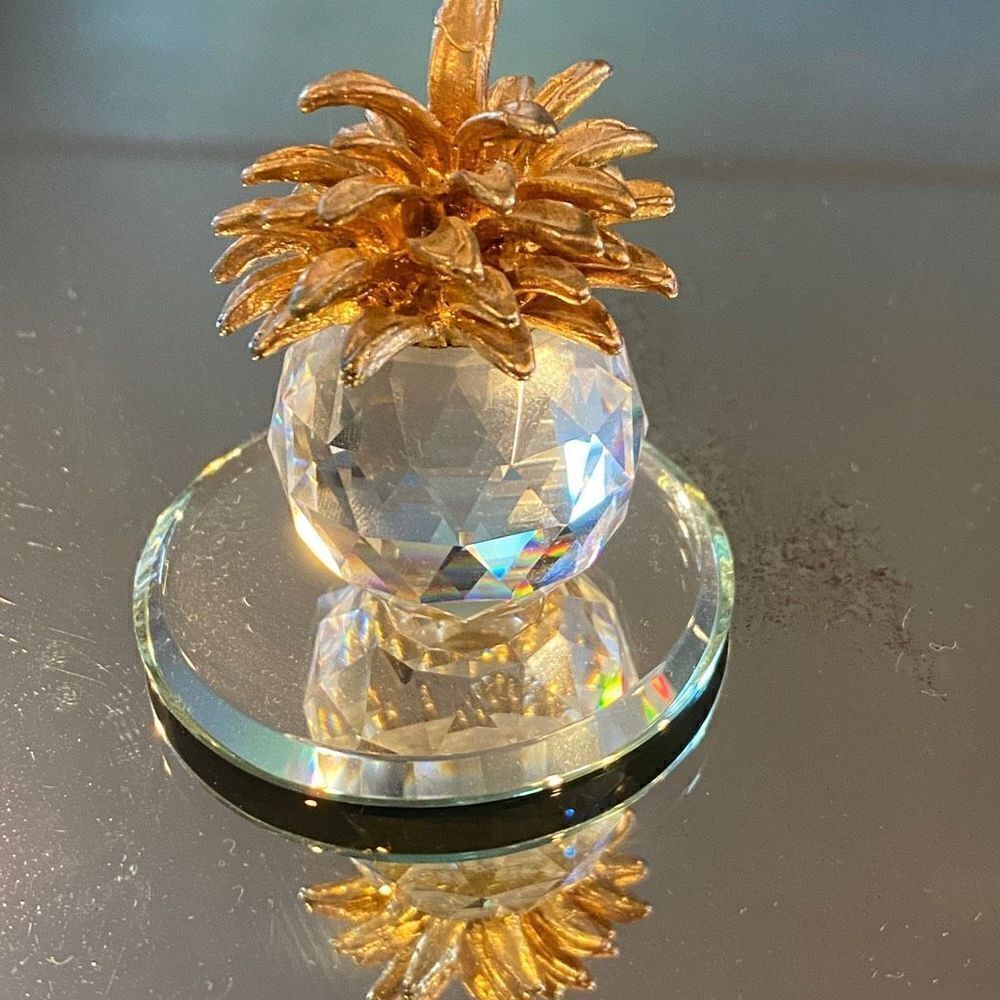 Crystal and Brass Hawaiian Pineapple